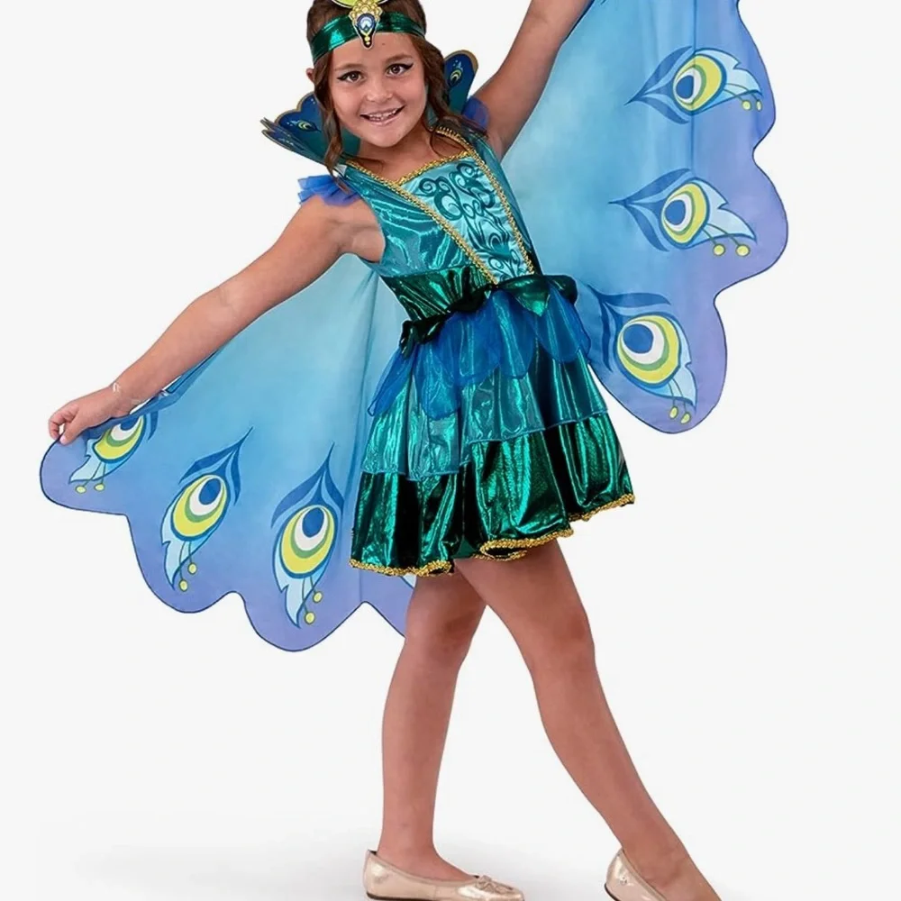 Peacock Dress with Wings